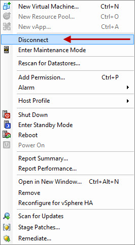 004_Disconnect-ESXi-Host-In-Old-vCenter